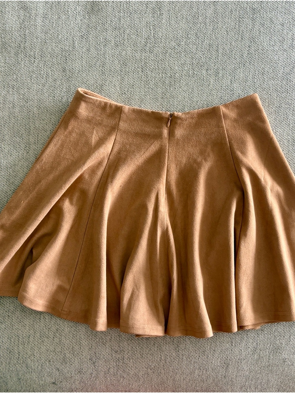 Suede A-Line Skirt in Brown - Picture 3 of 3